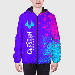 Куртка с капюшоном мужская GENSHIN IMPACT - АНЕМО Краска 8, цвет: 3D-черный — фото 2