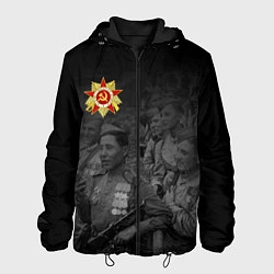 Куртка с капюшоном мужская ВЕТЕРАНЫ И ОРДЕН ВЕЛИКОЙ ОТЕЧЕСТВЕННОЙ, цвет: 3D-черный