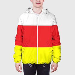 Куртка с капюшоном мужская СЕВЕРНАЯ ОСЕТИЯ РЕСПУБЛИКА, цвет: 3D-белый — фото 2