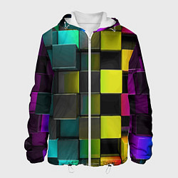 Куртка с капюшоном мужская Colored Geometric 3D pattern, цвет: 3D-белый
