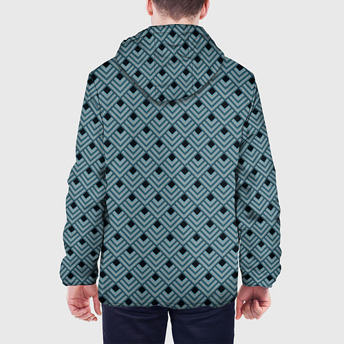 Мужская куртка Абстракция из разноцветных квадратов / 3D-Белый – фото 4