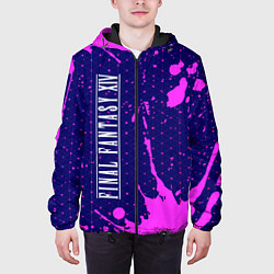 Куртка с капюшоном мужская FINAL FANTASY XIV Краска Вертикально, цвет: 3D-черный — фото 2