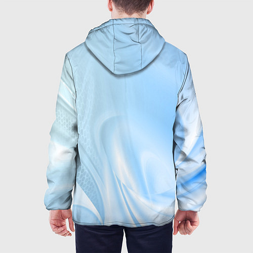 Мужская куртка Голубые завихрения / 3D-Белый – фото 4