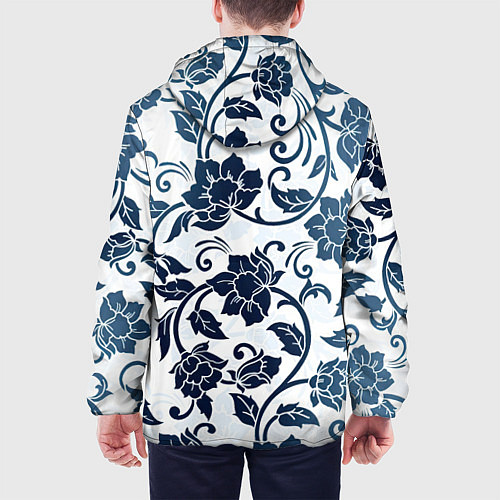 Мужская куртка Гжелевые цветы / 3D-Белый – фото 4