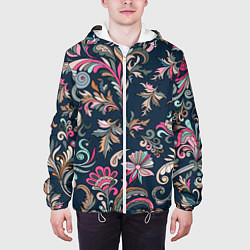 Куртка с капюшоном мужская Холодная хохлома, цвет: 3D-белый — фото 2