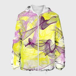 Куртка с капюшоном мужская Абстракция Желтый и розовый Дополнение Коллекция G, цвет: 3D-белый