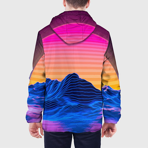 Мужская куртка Vaporwave Mountains Психоделика Неон / 3D-Белый – фото 4