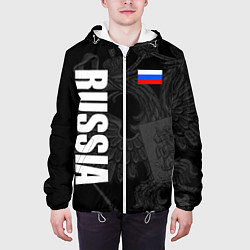 Куртка с капюшоном мужская RUSSIA - BLACK EDITION, цвет: 3D-белый — фото 2
