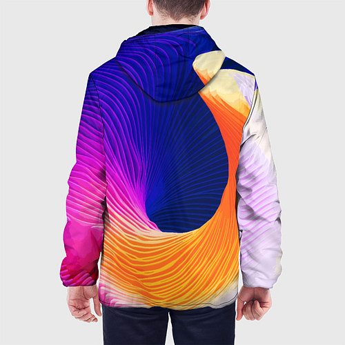 Мужская куртка Цветная волна Summer / 3D-Белый – фото 4