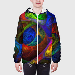 Куртка с капюшоном мужская Абстрактная мультивселенная паттерн Abstraction, цвет: 3D-белый — фото 2