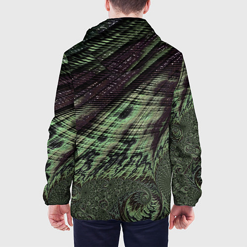 Мужская куртка Камуфляжный змеиный фрактал / 3D-Белый – фото 4