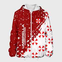 Куртка с капюшоном мужская Resident Evil Umbrella Corporation паттерн, цвет: 3D-белый