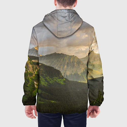 Мужская куртка Горы, лес, небо / 3D-Белый – фото 4