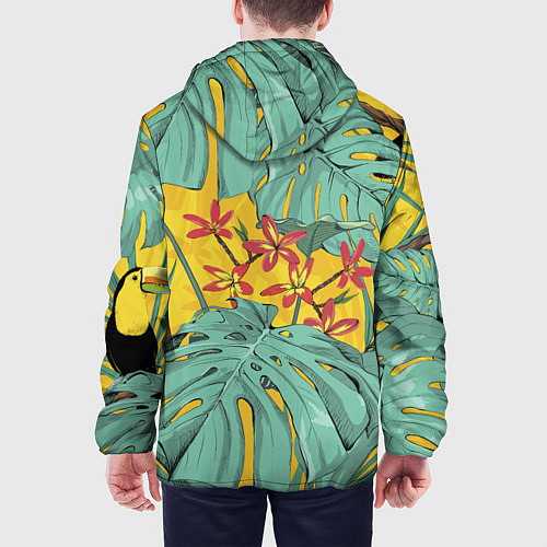 Мужская куртка Цветы В Джунглях / 3D-Белый – фото 4