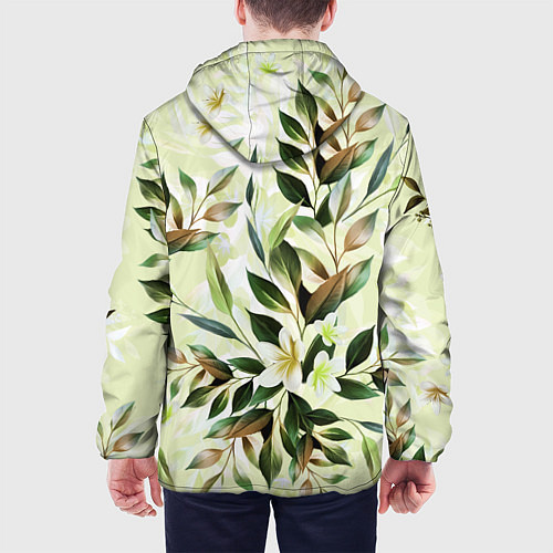 Мужская куртка Цветы Липовый Сад / 3D-Белый – фото 4