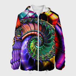 Мужская куртка Красочная фрактальная спираль Colorful fractal spi