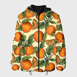 Куртка с капюшоном мужская Узор Апельсиновое настроение, цвет: 3D-черный