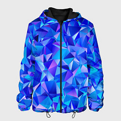 Мужская куртка СИНЕ-ГОЛУБЫЕ полигональные кристаллы