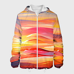 Куртка с капюшоном мужская Закатное солнце, цвет: 3D-белый