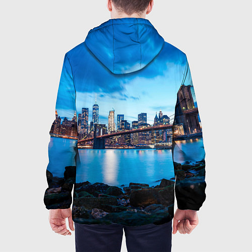 Мужская куртка Закат в мегаполисе / 3D-Белый – фото 4