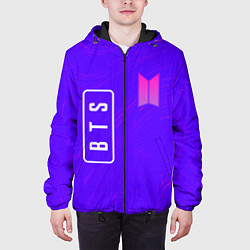Куртка с капюшоном мужская BTS - Разводы, цвет: 3D-черный — фото 2