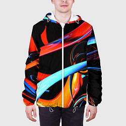 Куртка с капюшоном мужская Авангардная объёмная композиция Avant-garde three, цвет: 3D-белый — фото 2