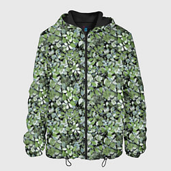 Куртка с капюшоном мужская Летний лесной камуфляж в зеленых тонах, цвет: 3D-черный