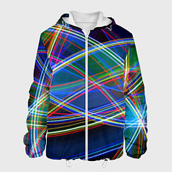Мужская куртка Разноцветные неоновые линии Абстракция Multicolore