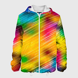 Куртка с капюшоном мужская RAINBOW POLYCHROME, цвет: 3D-белый