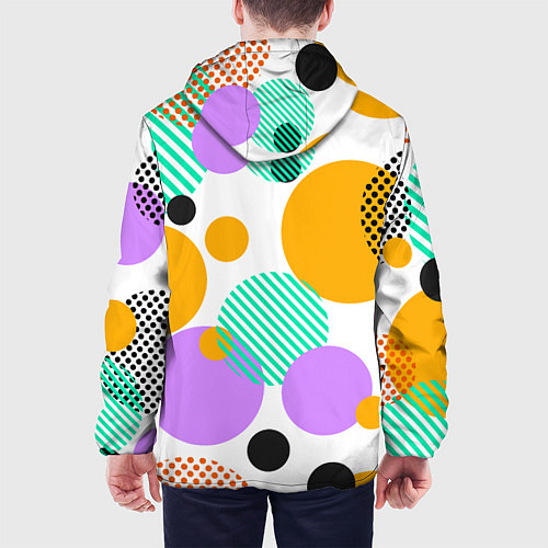 Мужская куртка GEOMETRIC INTERSECTING CIRCLES / 3D-Белый – фото 4