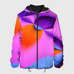 Куртка с капюшоном мужская Абстрактная красочная композиция Лето Abstract col, цвет: 3D-черный
