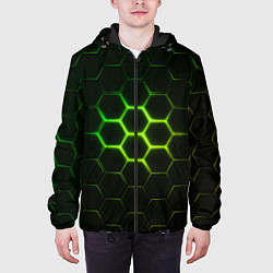 Куртка с капюшоном мужская НЕОНОВОЕ СВЕЧЕНИЕ ИЗ ПОД ПЛИТ, цвет: 3D-черный — фото 2