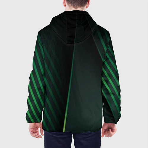 Мужская куртка Зеленые 3D полосы со свечением / 3D-Белый – фото 4