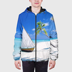 Куртка с капюшоном мужская Island of hawaii, цвет: 3D-черный — фото 2