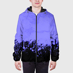 Куртка с капюшоном мужская КРАСИВЫЕ НЕОНОВЫЕ БРЫЗГИ КРАСКИ, цвет: 3D-черный — фото 2