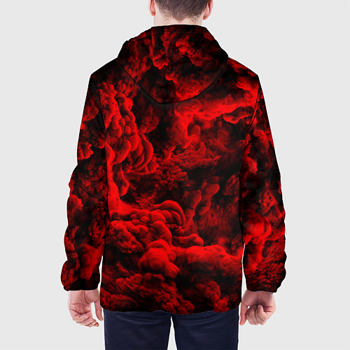 Мужская куртка Красный дым Red Smoke Красные облака / 3D-Белый – фото 4
