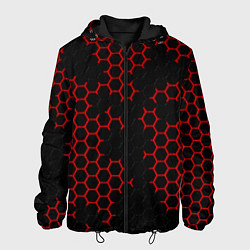 Мужская куртка НАНОКОСТЮМ Black and Red Hexagon Гексагоны