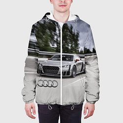 Куртка с капюшоном мужская Ауди на скоростном шоссе Audi on the expressway, цвет: 3D-белый — фото 2