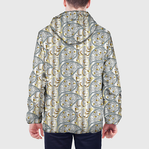 Мужская куртка Бежевые светлые узоры / 3D-Белый – фото 4