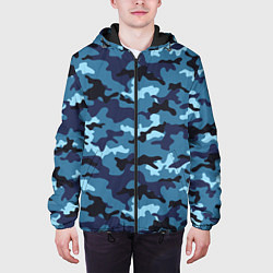 Куртка с капюшоном мужская Камуфляж Тёмно-Синий Camouflage Dark-Blue, цвет: 3D-черный — фото 2