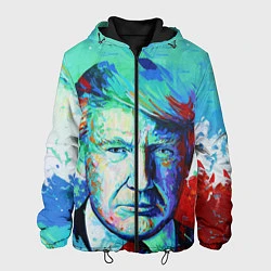Куртка с капюшоном мужская Дональд Трамп арт, цвет: 3D-черный