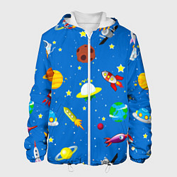 Куртка с капюшоном мужская SPACE OBJECTS, цвет: 3D-белый