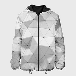 Куртка с капюшоном мужская Полигональный объёмный паттерн, цвет: 3D-черный