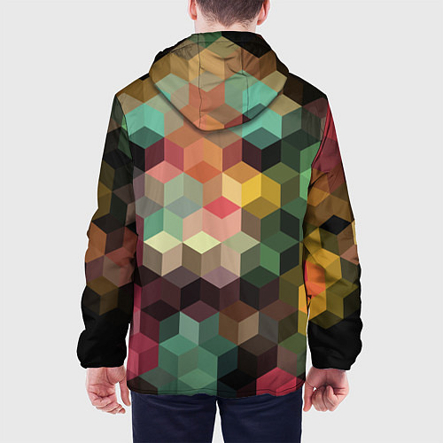 Мужская куртка Разноцветный геометрический узор 3D / 3D-Белый – фото 4