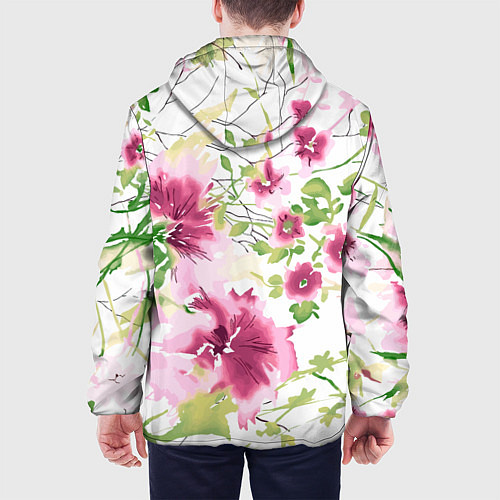 Мужская куртка Полевые цветы Акварель Лето / 3D-Белый – фото 4