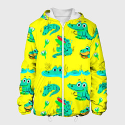 Куртка с капюшоном мужская GREEN CROCODILES, цвет: 3D-белый
