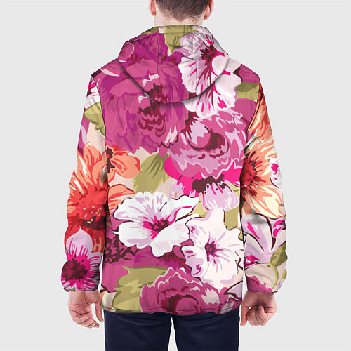 Мужская куртка Красочный цветочный паттерн Лето Fashion trend 202 / 3D-Белый – фото 4