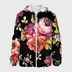 Куртка с капюшоном мужская Розы в летней ночи Fashion trend, цвет: 3D-белый