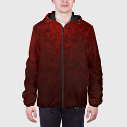 Куртка с капюшоном мужская Мраморный красно-черный градиент, цвет: 3D-черный — фото 2