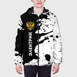 Куртка с капюшоном мужская Электрик из России и Герб Российской Федерации, цвет: 3D-черный — фото 2